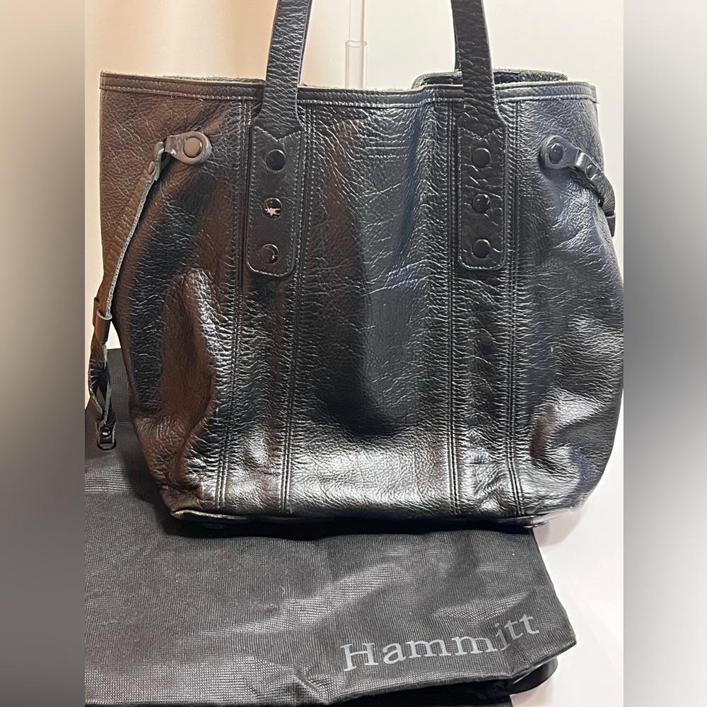 Hammitt Black Leather Tote Bag - Picture 2 of 6